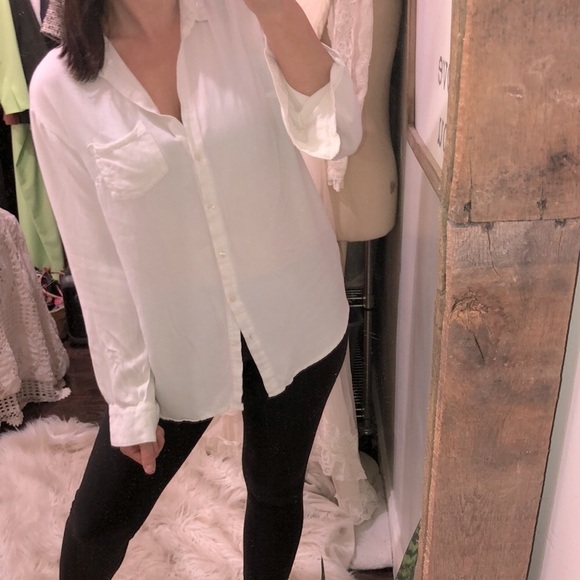 A new day white button down top size large - Picture 2 of 9